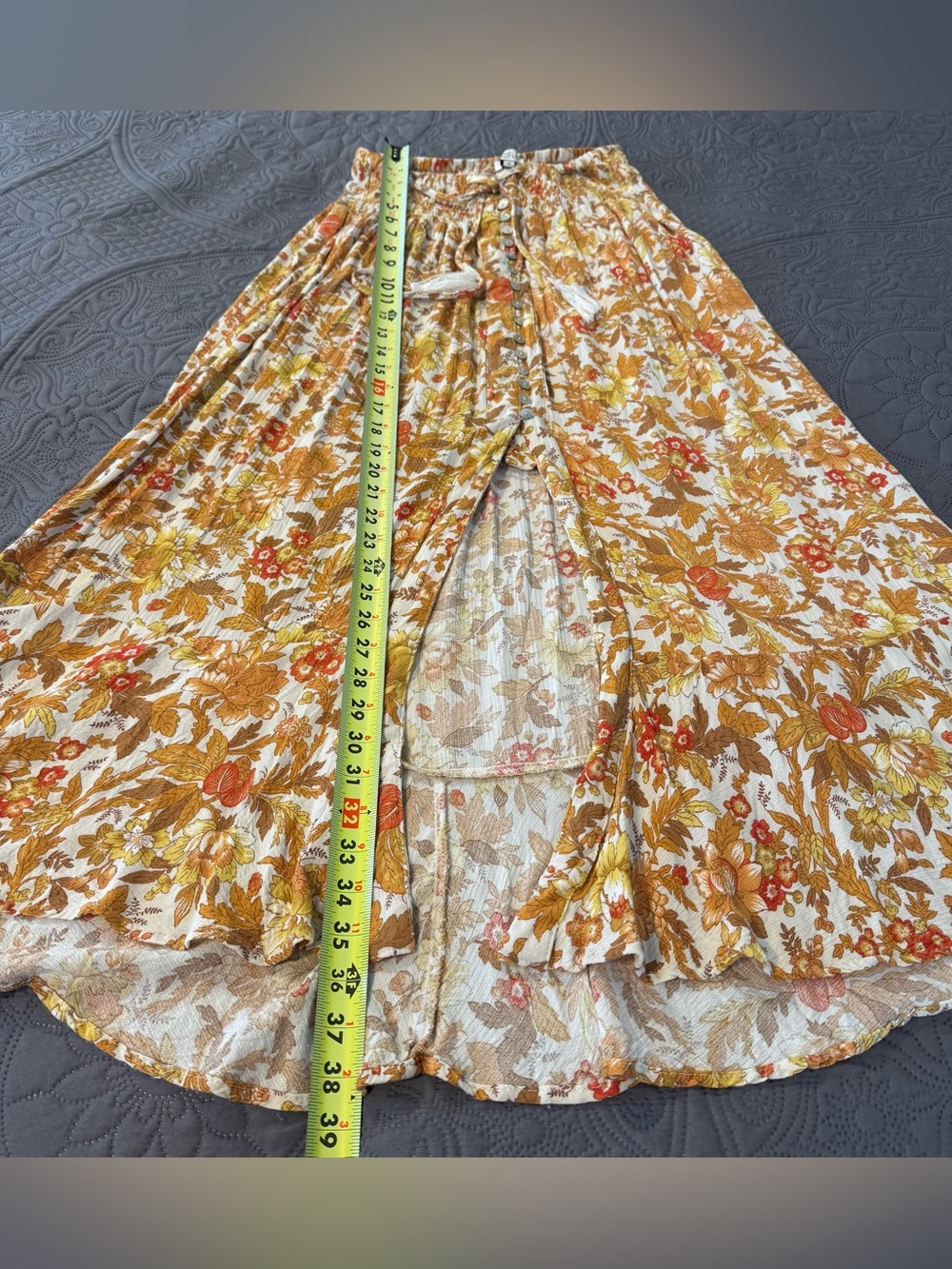 Gypsy Rachel Zoe Floral Button-Front Maxi Skirt Medium boho - Picture 14 of 15